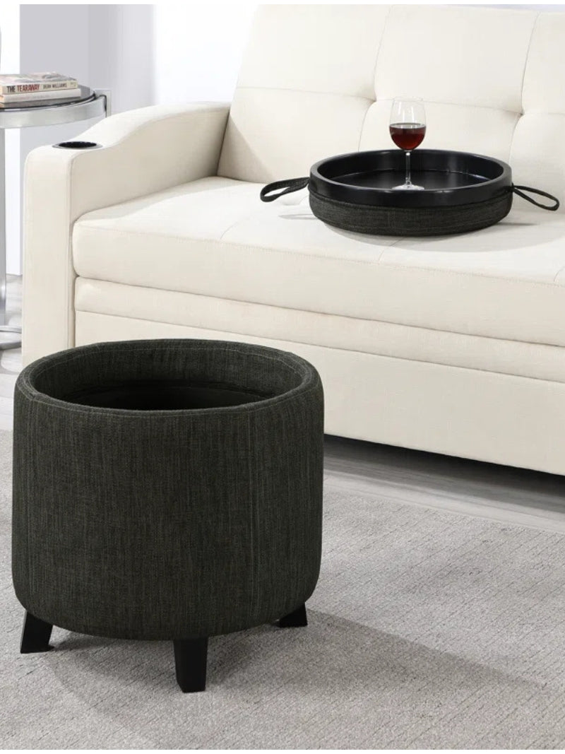 Oscar Storage Stool | Reversible Tray, Padded top | Multi-functional Stool
