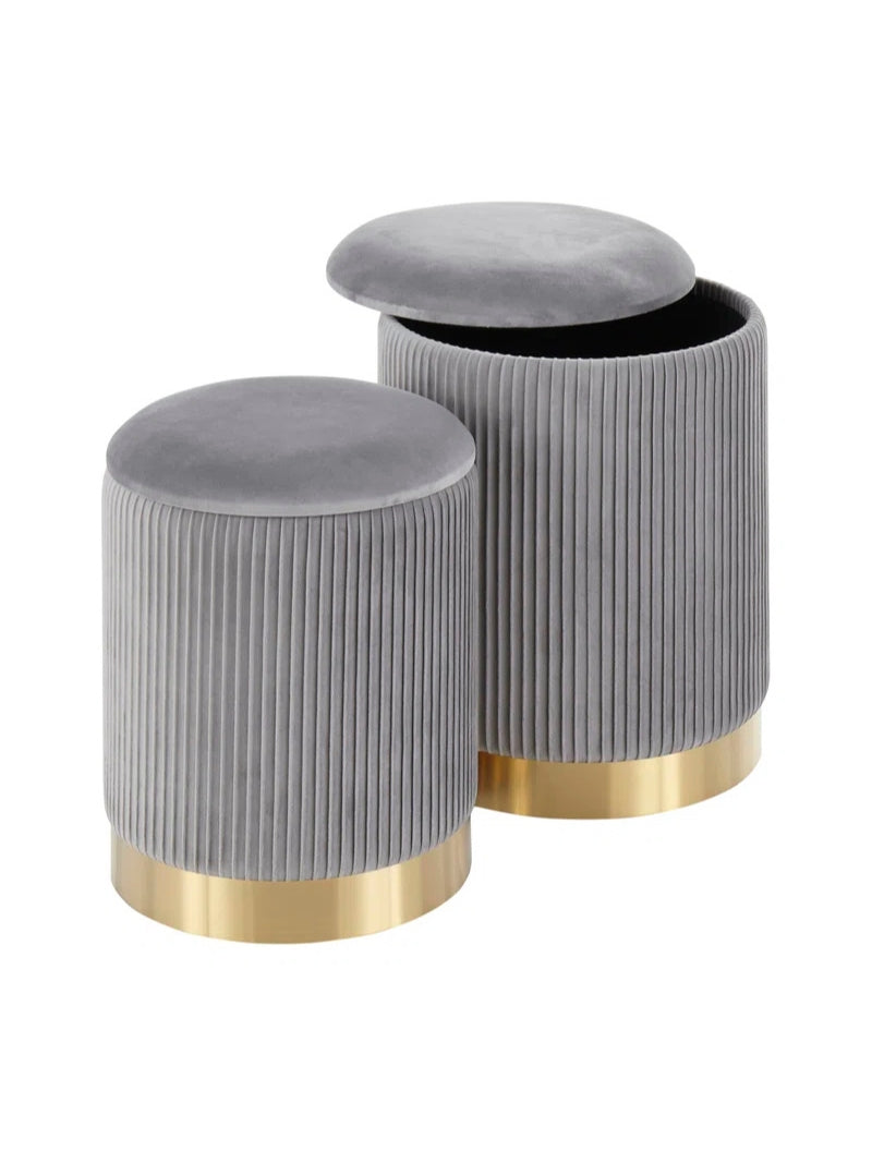 Callum Round Stool | Hidden Storage | Modern Home Furniture