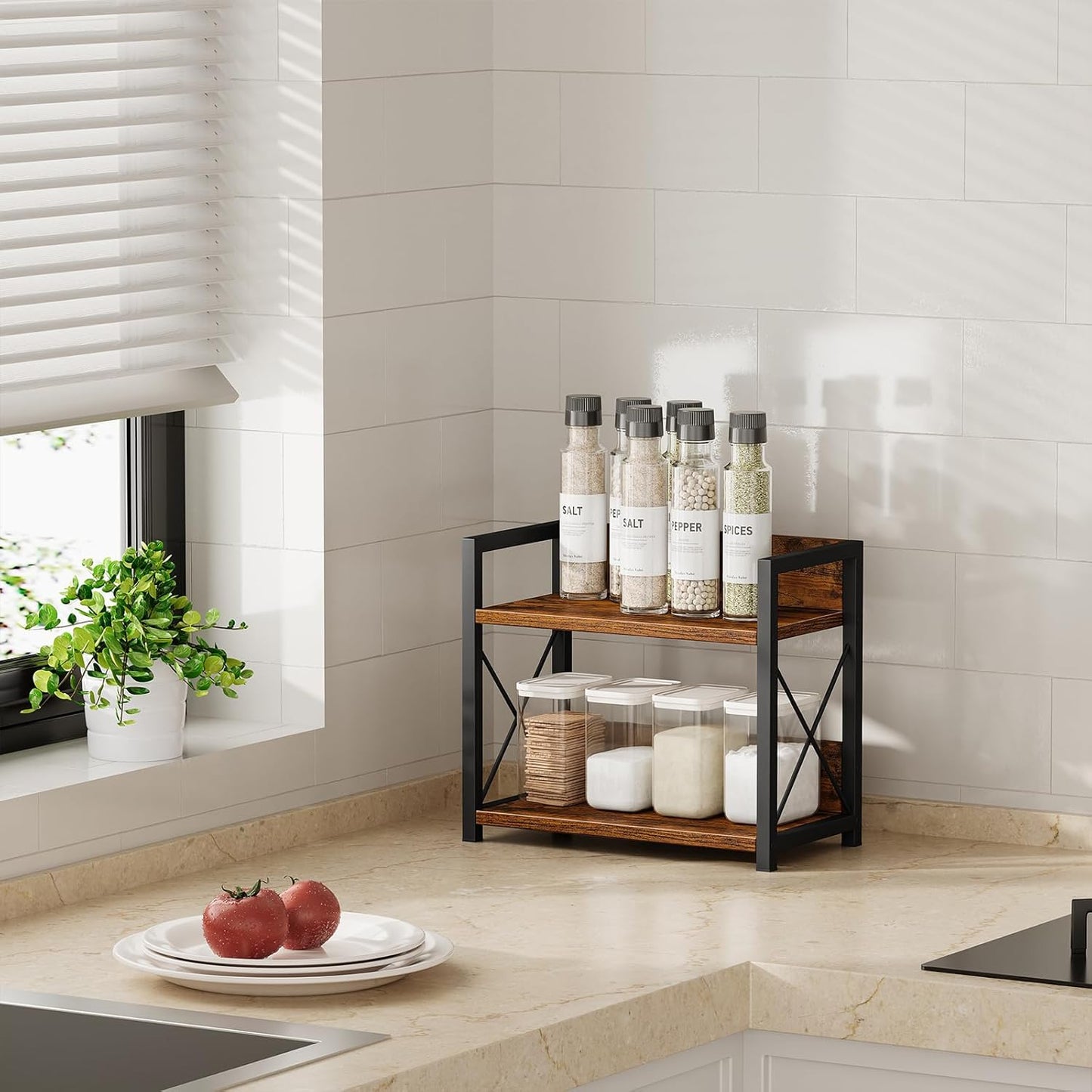 2 Tier Countertop Rack | Shelf Organizer for Home & Kitchen