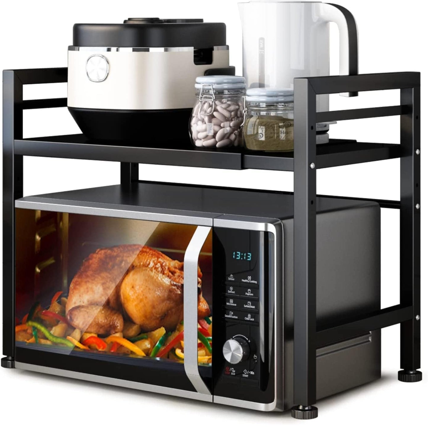 2 Tier Expandable Countertop Shelf | Space Saving Kitchen Rack