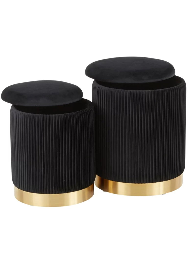 Callum Round Stool | Hidden Storage | Modern Home Furniture