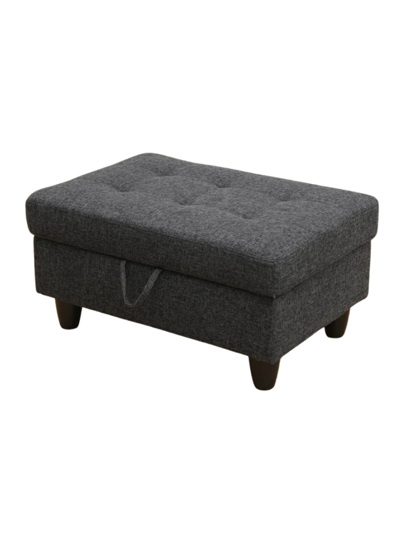 Linen Cushioned Stool | Space Saving Storage | Modern Home Decor