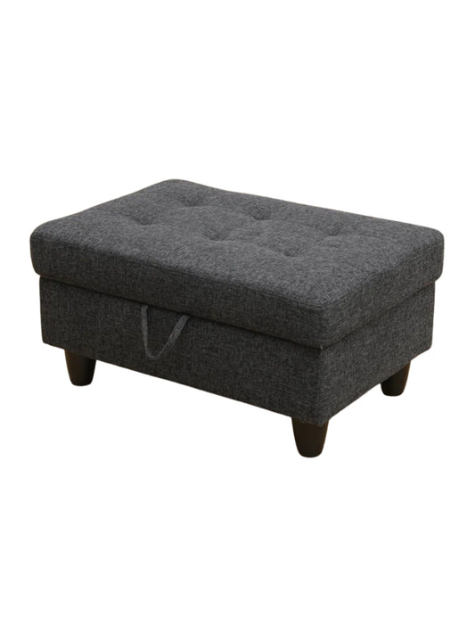 Linen Cushioned Stool | Space Saving Storage | Modern Home Decor
