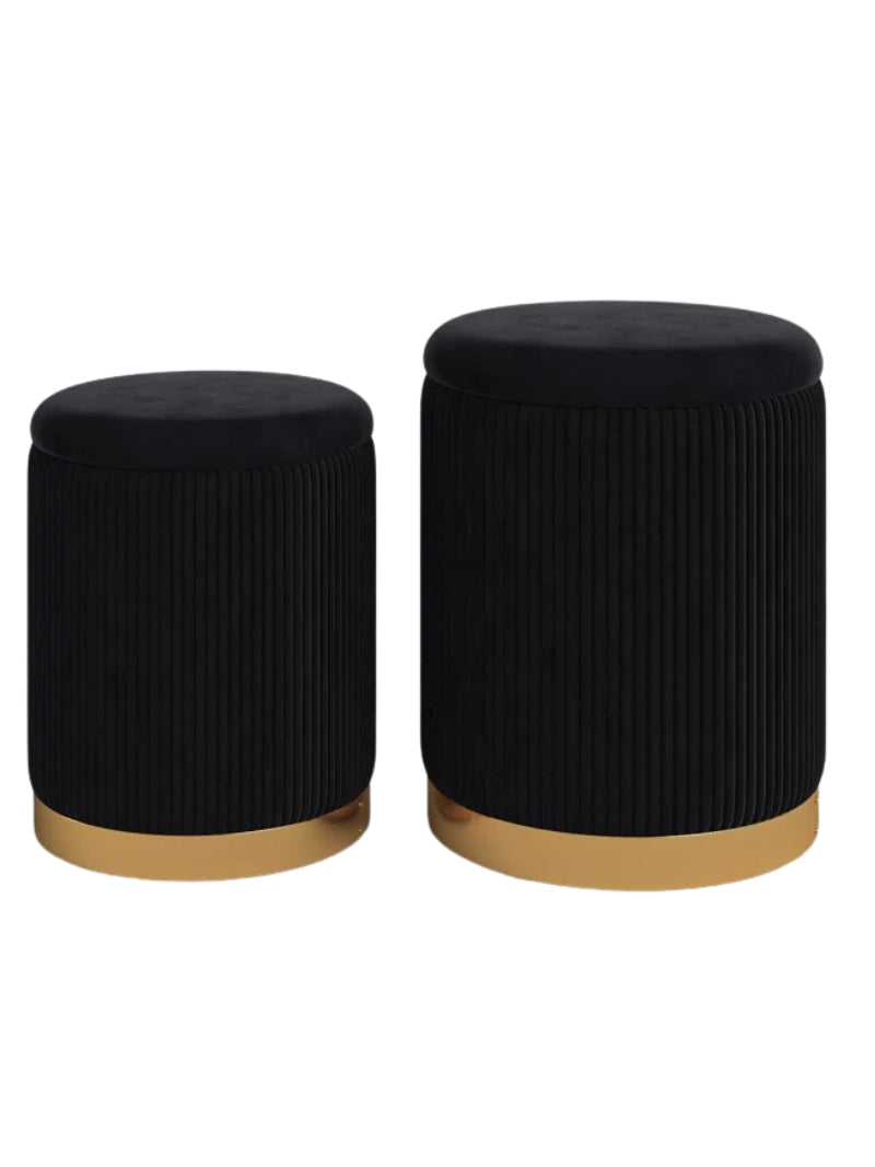 Callum Round Stool | Hidden Storage | Modern Home Furniture