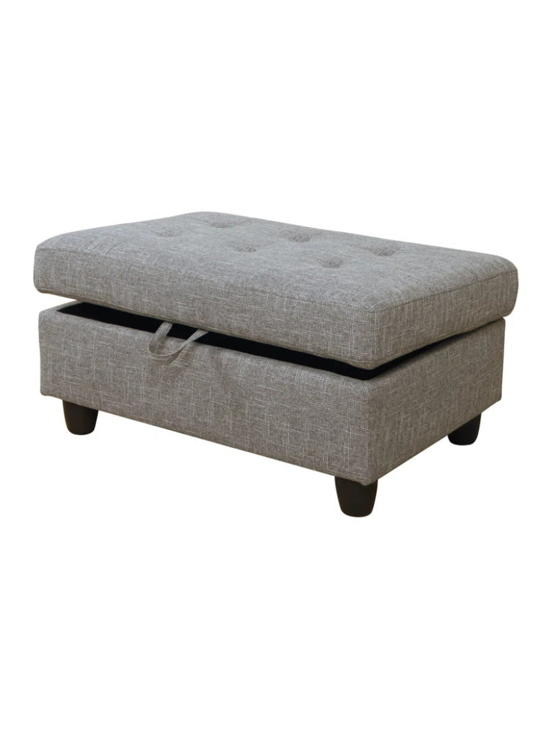 Linen Cushioned Stool | Space Saving Storage | Modern Home Decor