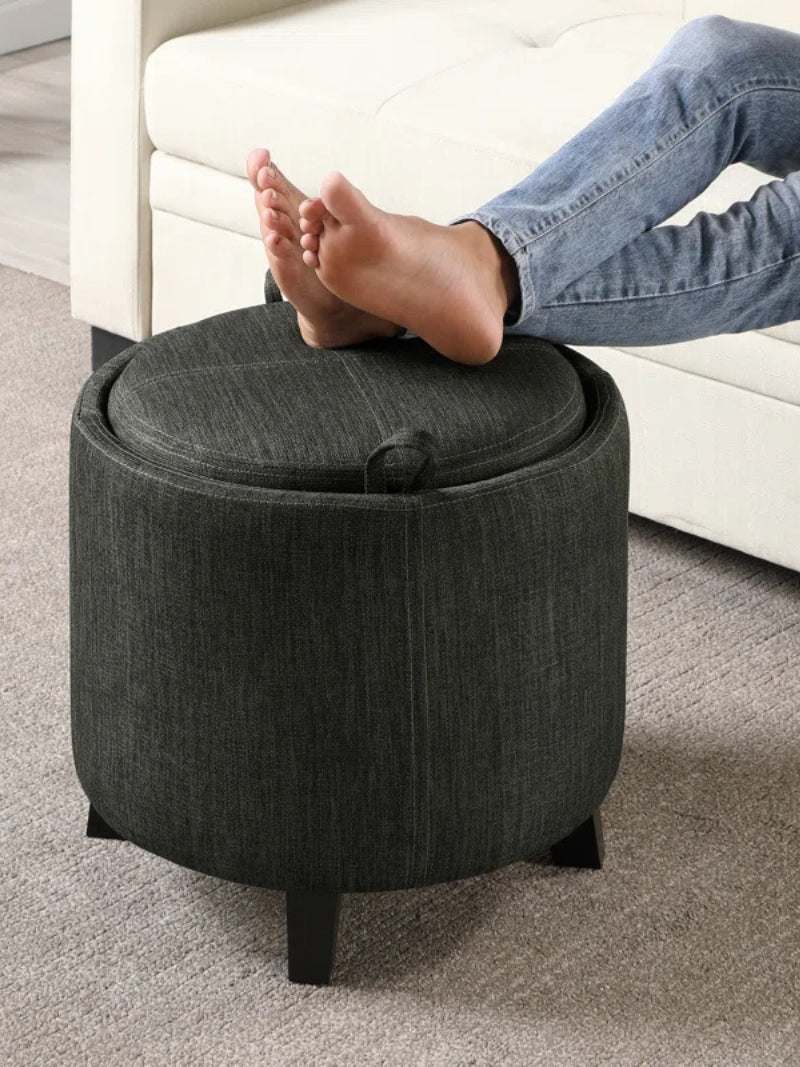 Oscar Storage Stool | Reversible Tray, Padded top | Multi-functional Stool