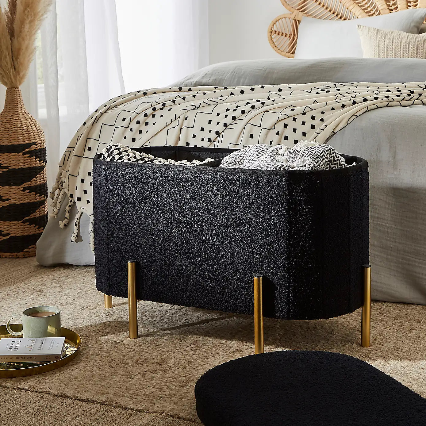 Lozenge Ottoman Bench | Storage Box | Modern Bedroom Furniture