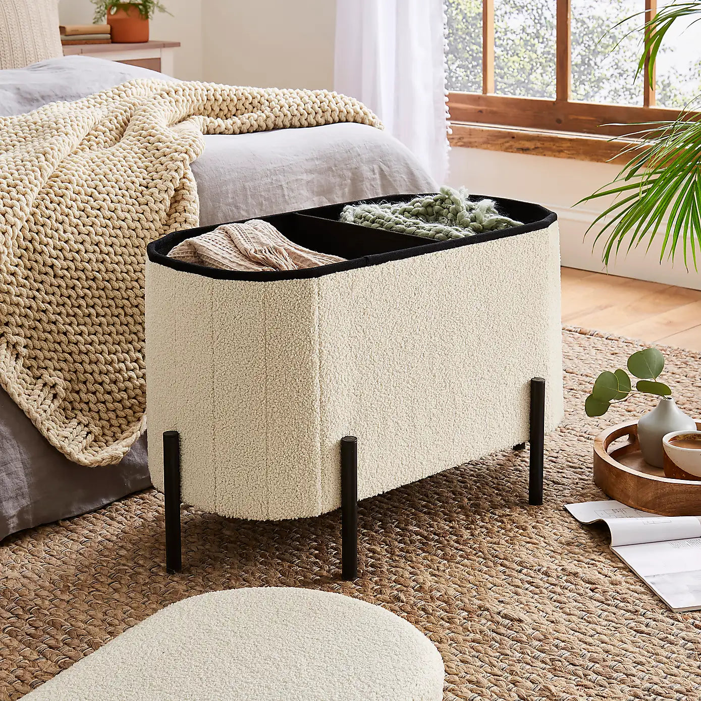 Lozenge Ottoman Bench | Storage Box | Modern Bedroom Furniture
