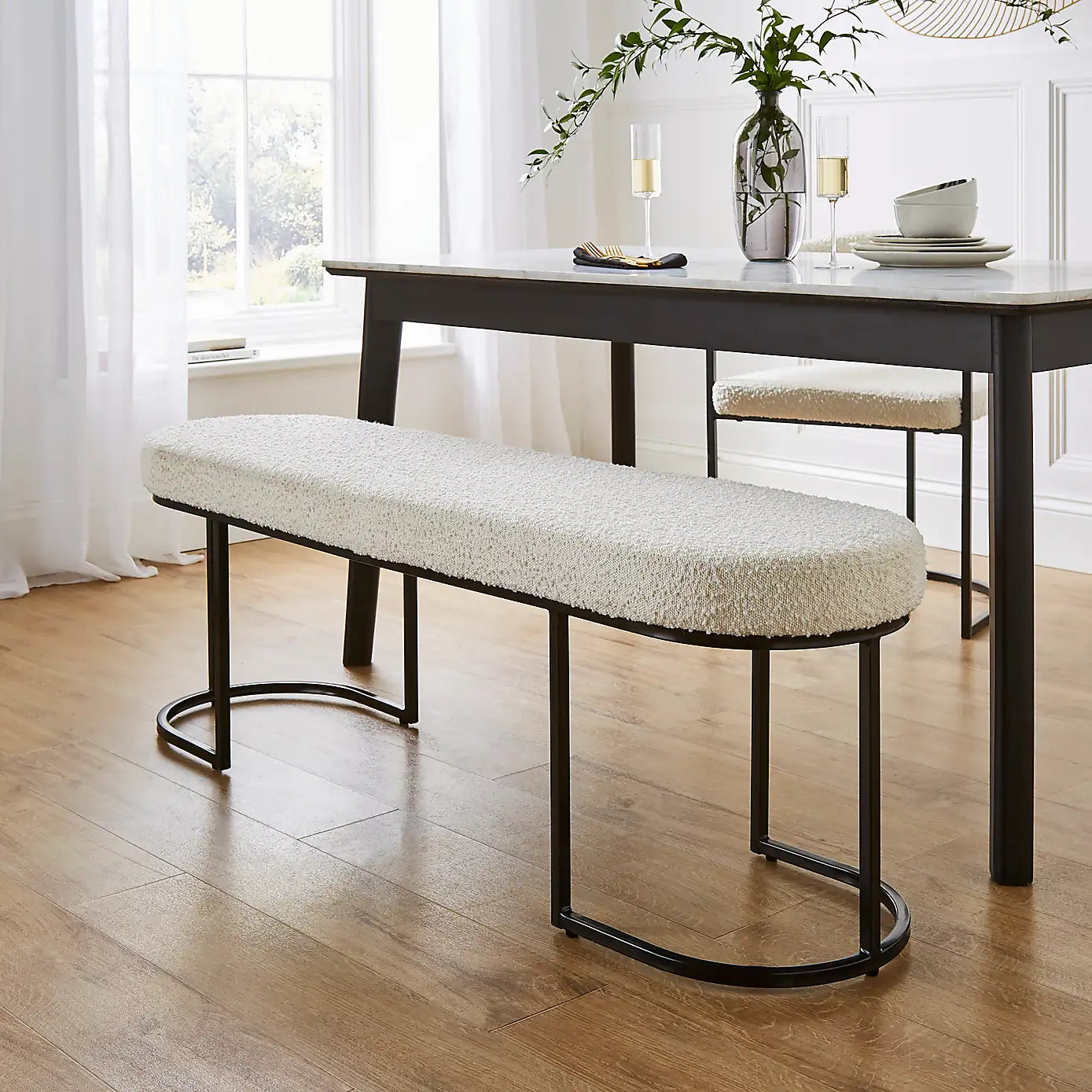 2 Seater Curved Bench | Trendy Seating for Homes in Pakistan