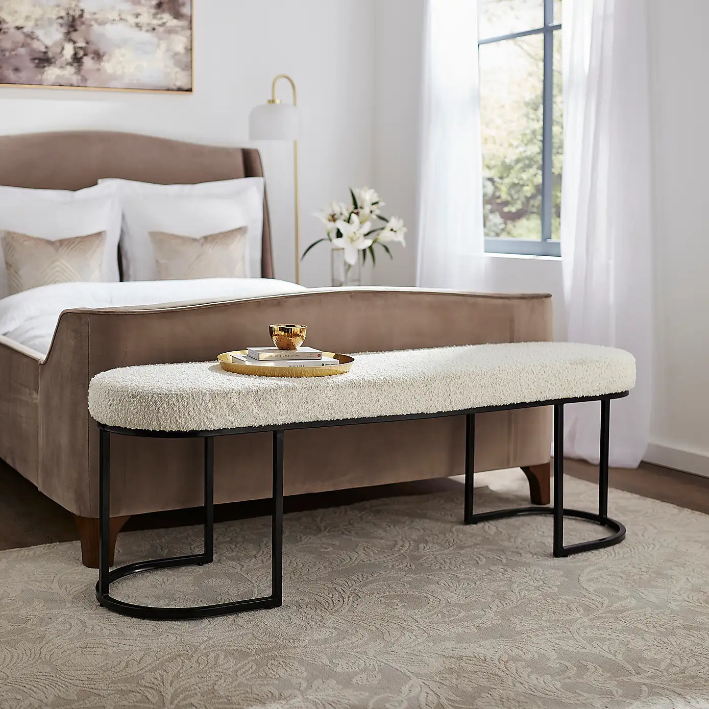 2 Seater Curved Bench | Trendy Seating for Homes in Pakistan