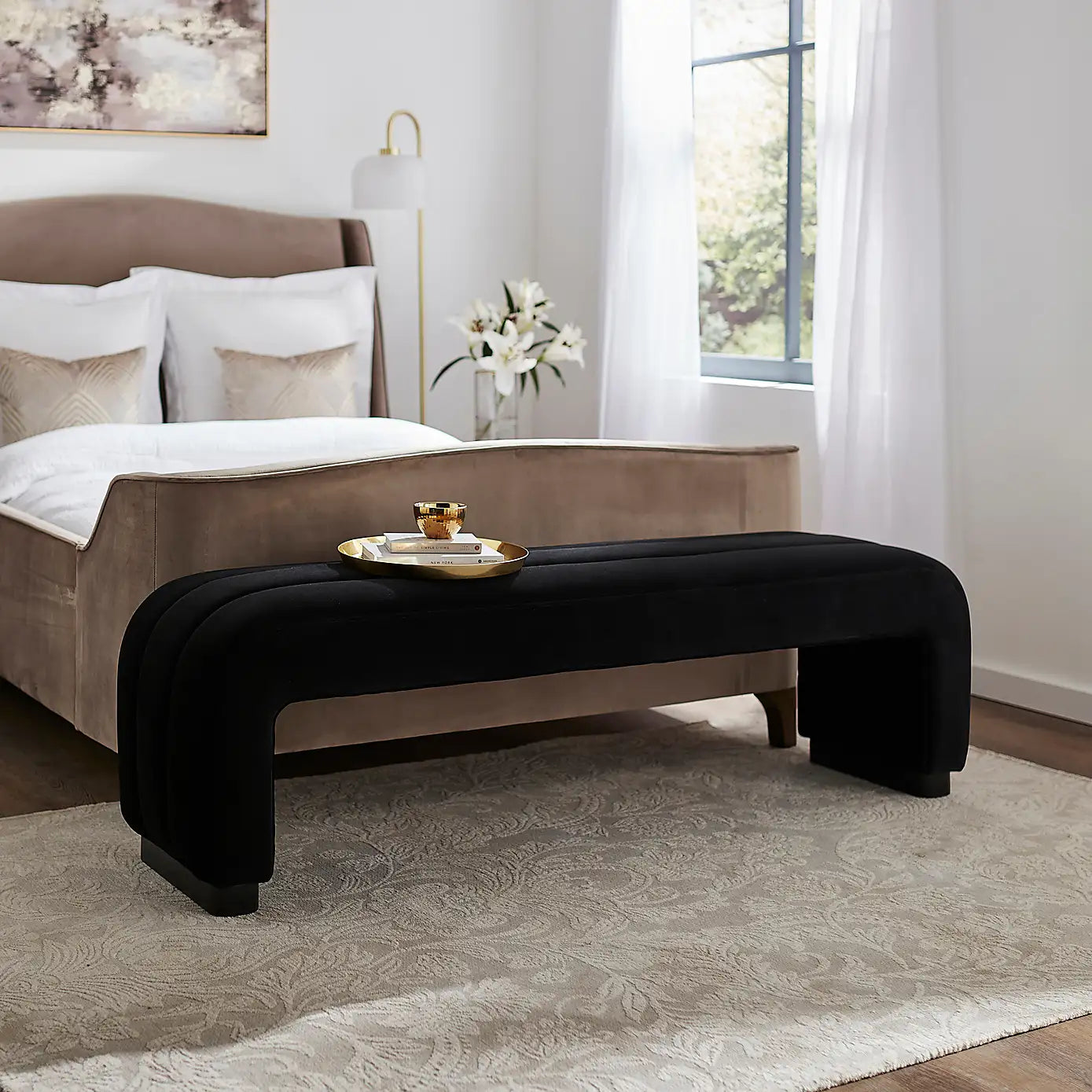 Lucilla 3-Seater Bench | Modern & Elegant Seating for Bedroom & Dining