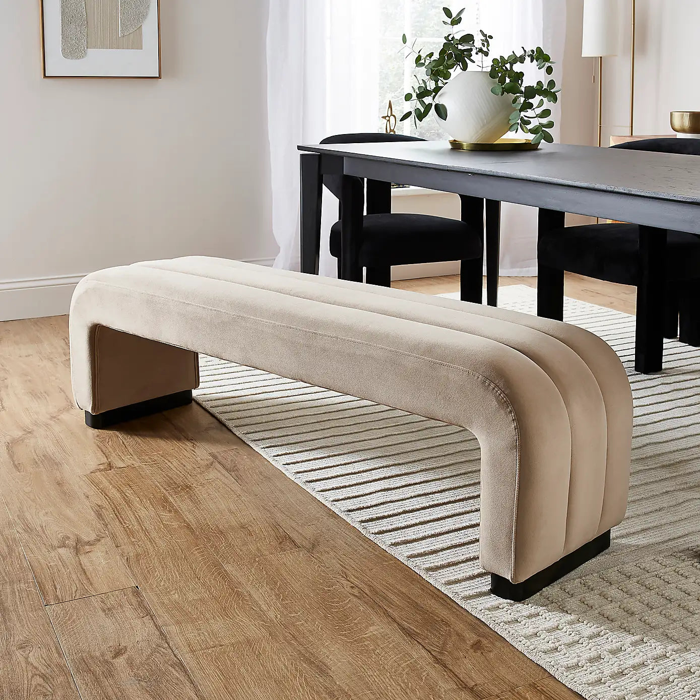 Lucilla 3-Seater Bench | Modern & Elegant Seating for Bedroom & Dining