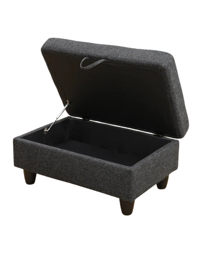Linen Cushioned Stool | Space Saving Storage | Modern Home Decor