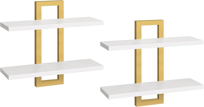 Double Layer Wall Shelves – Floating Storage Rack for Home Decor