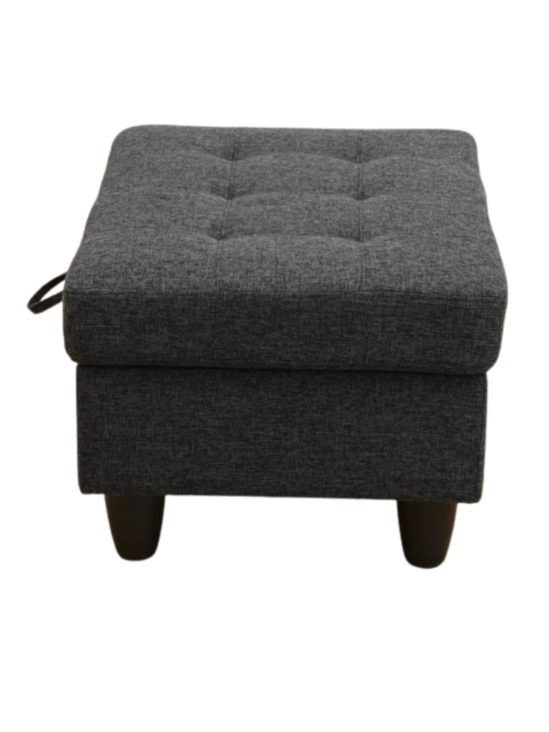 Linen Cushioned Stool | Space Saving Storage | Modern Home Decor