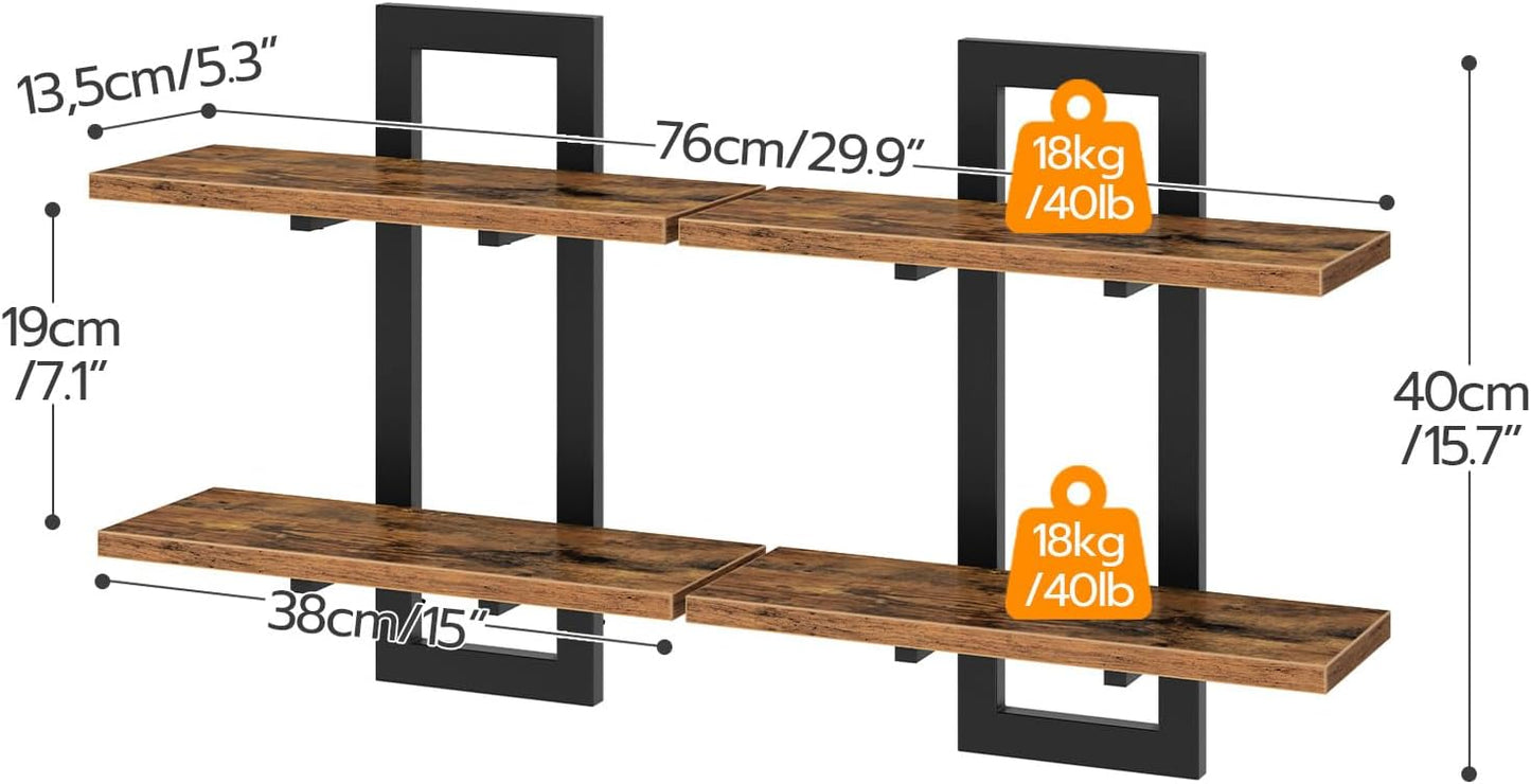 Double Layer Wall Shelves – Floating Storage Rack for Home Decor