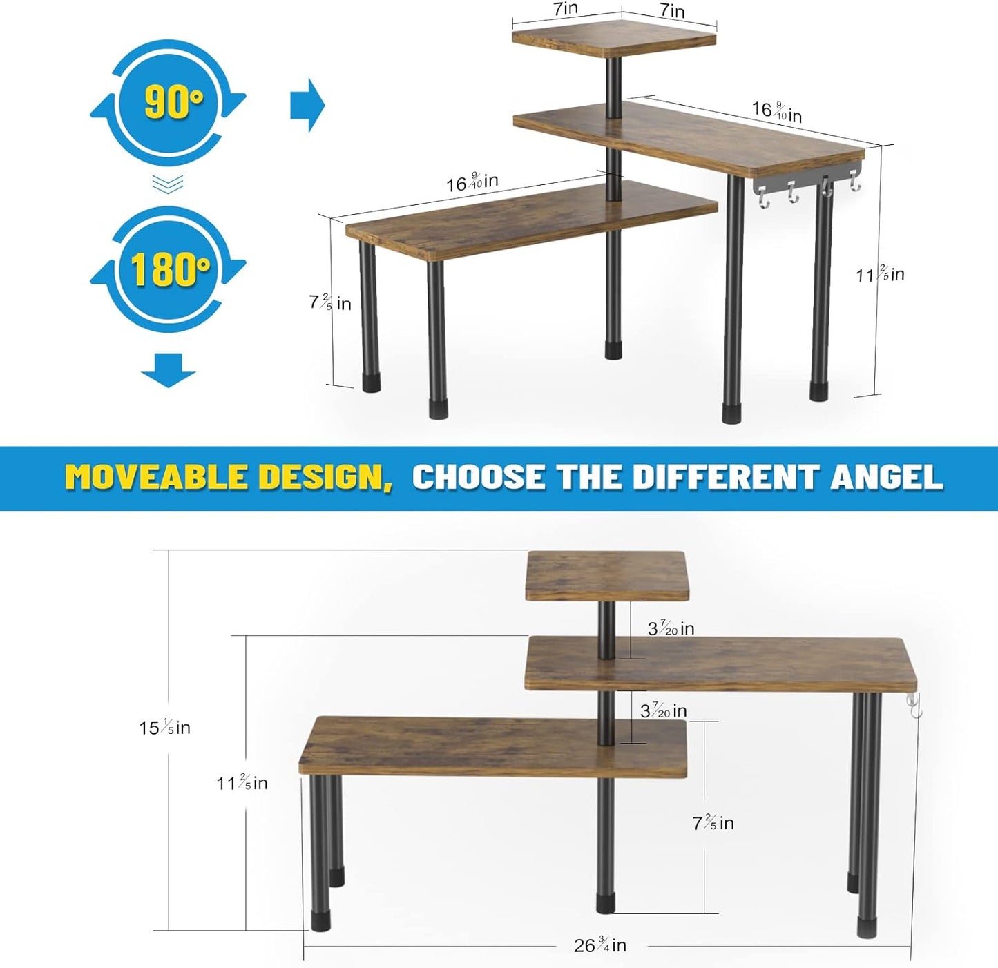 3 Tier Kitchen Shelf | Space Saving Counter & Storage Rack