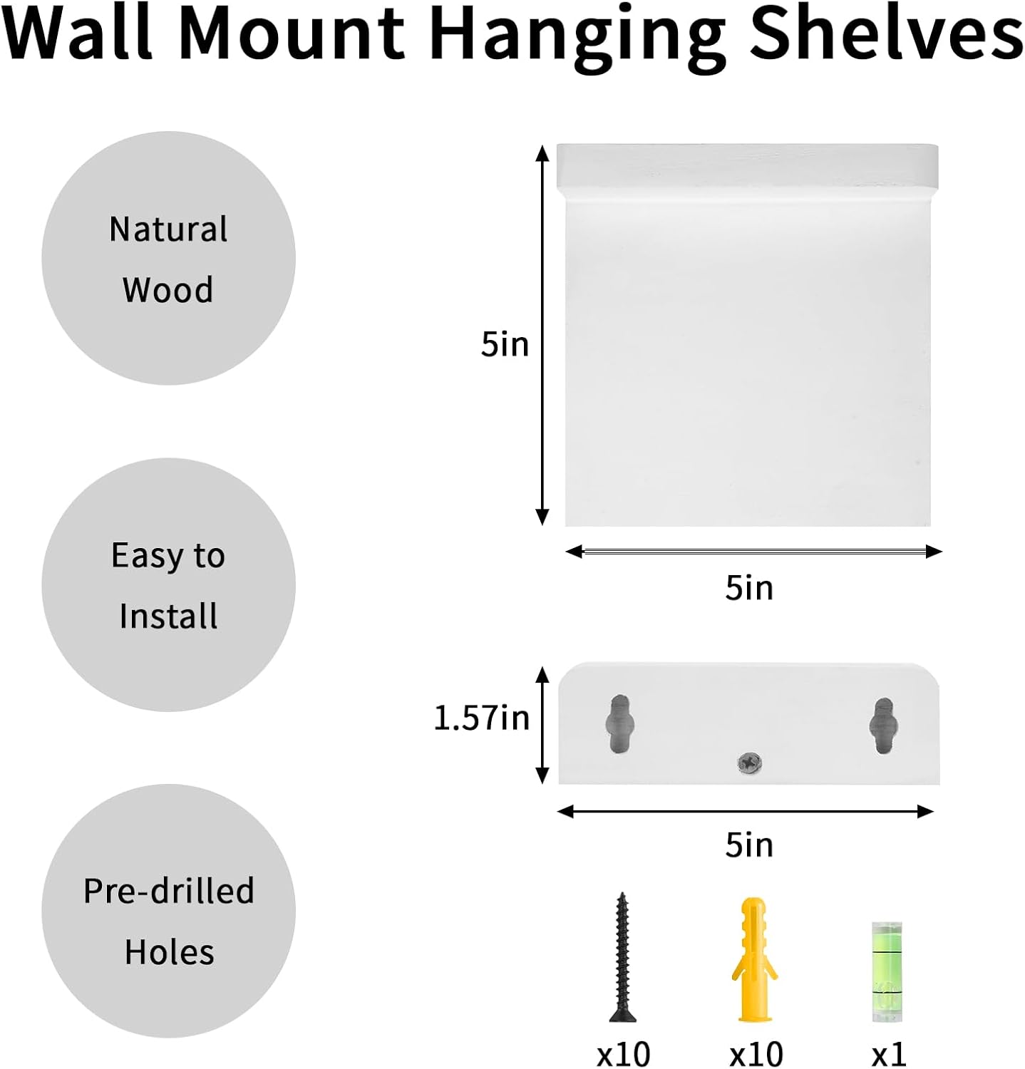 Small Floating Shelves | Set of 4 Rustic Wall Shelves for Home Decor