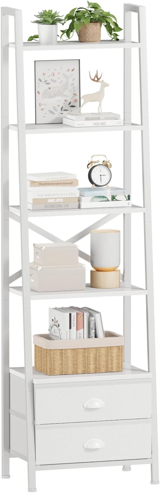 5 Tier Floor Shelf – Storage Rack with Drawers for Home Decor