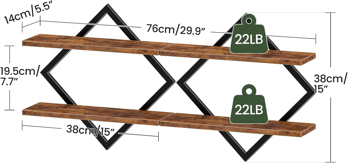 Double Tier Wall Shelves – Floating Storage Rack for Home Decor