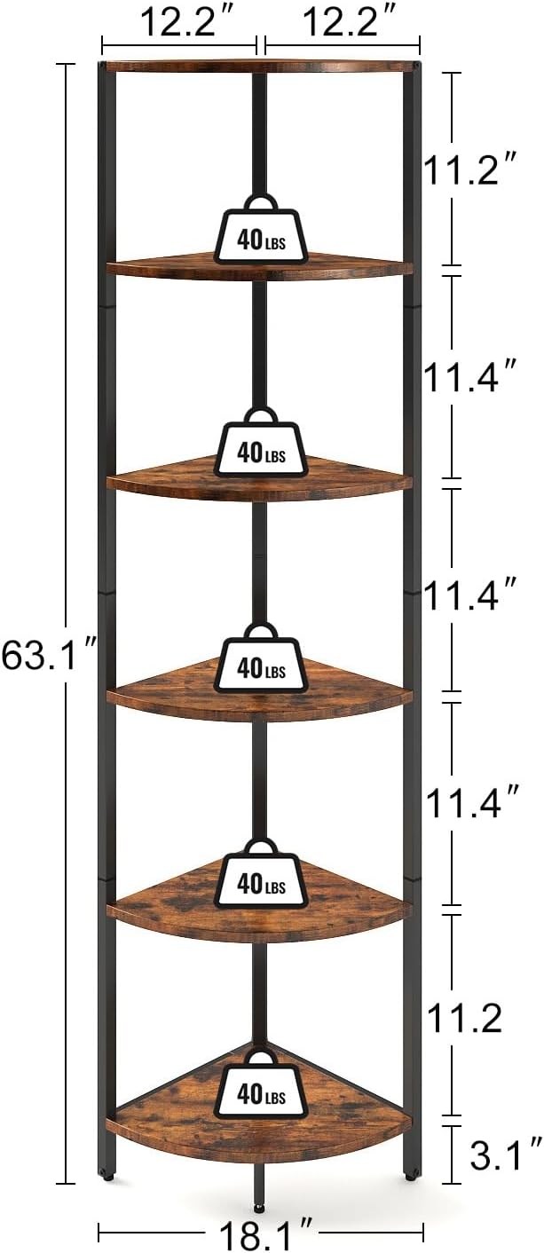 6 Tier Corner Shelf | Space Saving Rack for Home & Office