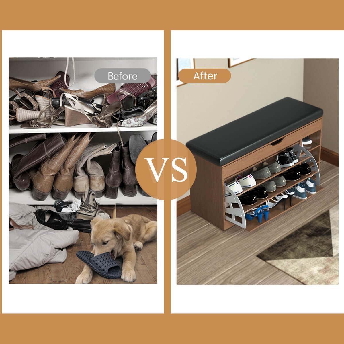 Shoe Rack Cabinet | Shoe Storage with Seat for Home in Pakistan
