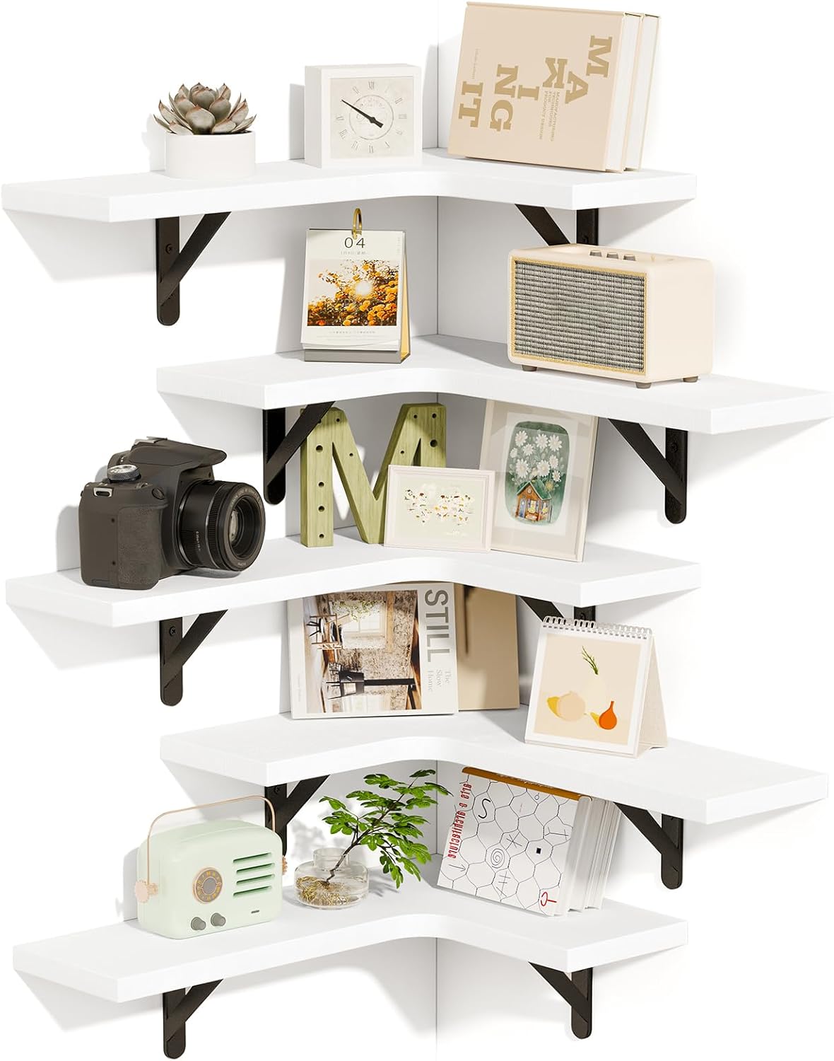 Corner Wall Shelves – Space Saving Floating Rack for Home Decor