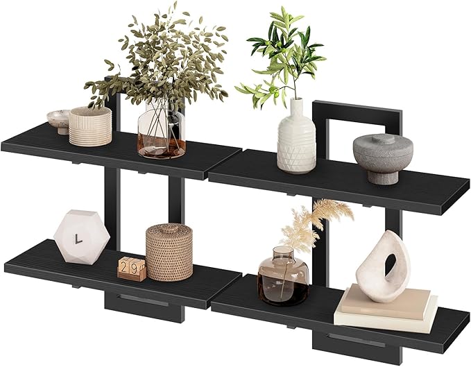 Double Layer Wall Shelves – Floating Storage Rack for Home Decor