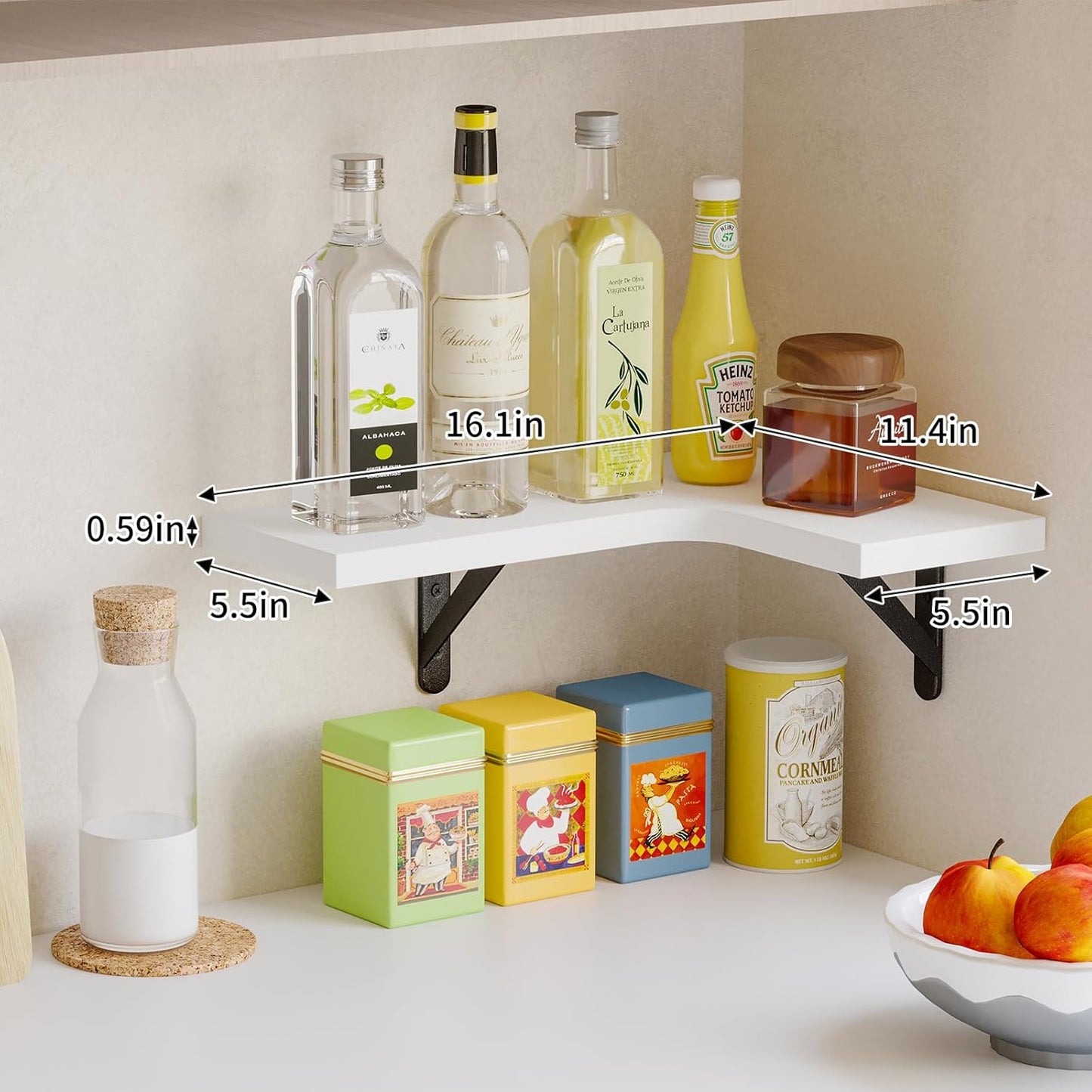 Corner Wall Shelves – Space Saving Floating Rack for Home Decor
