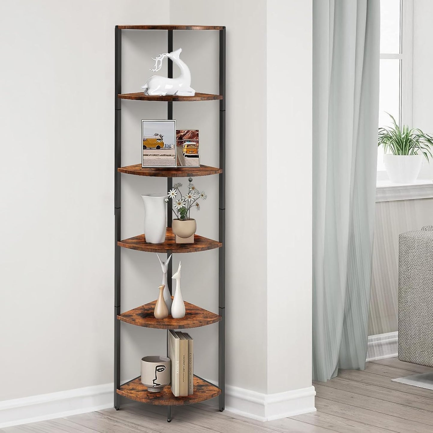 6 Tier Corner Shelf | Space Saving Rack for Home & Office