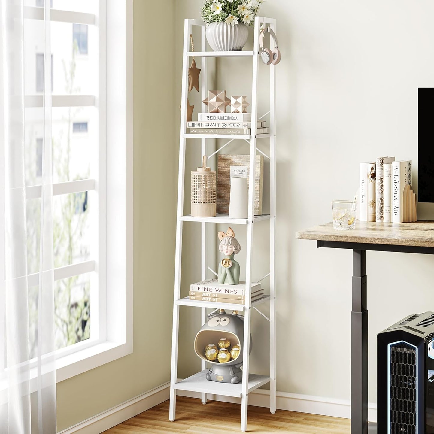 5 Tier Floor Shelf – Wall Standing Storage Rack for Home Decor