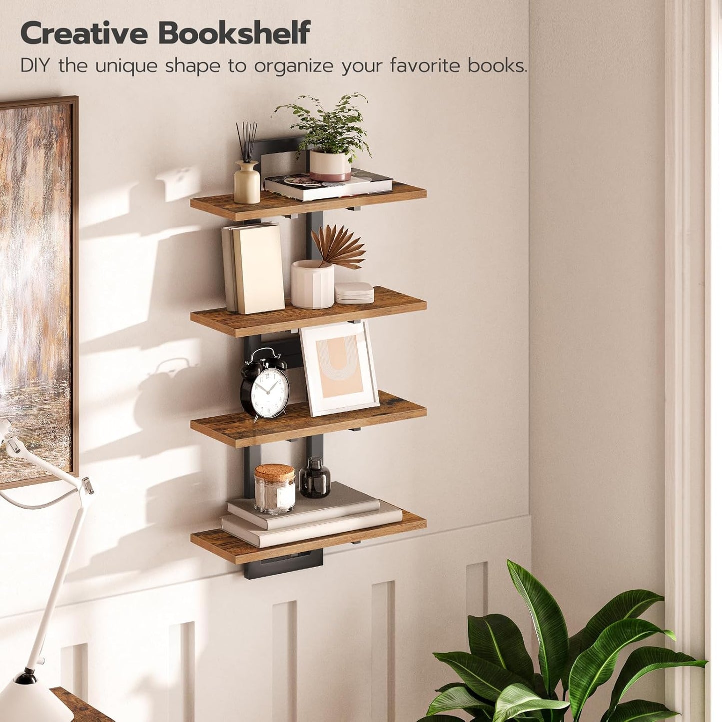 Double Layer Wall Shelves – Floating Storage Rack for Home Decor