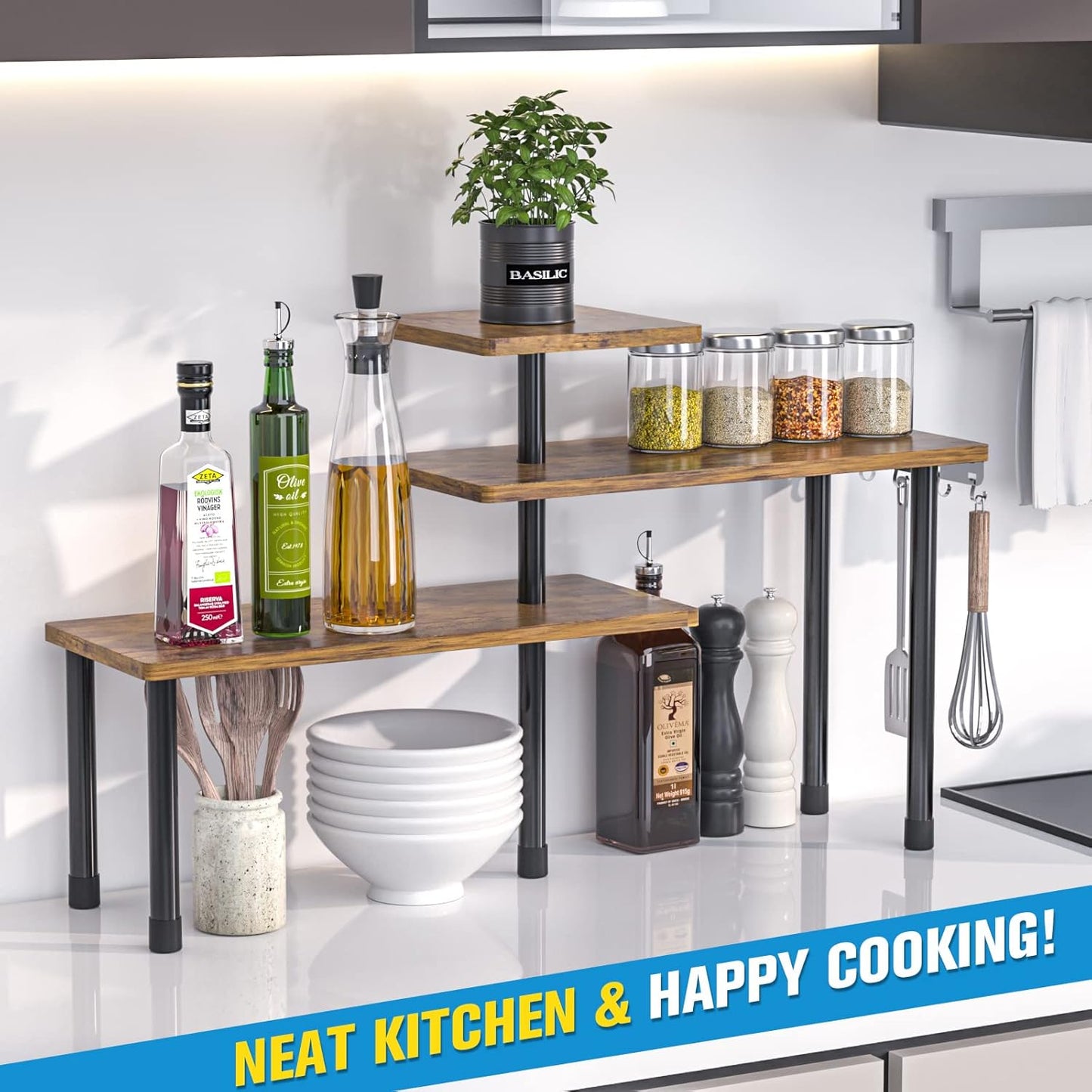 3 Tier Kitchen Shelf | Space Saving Counter & Storage Rack