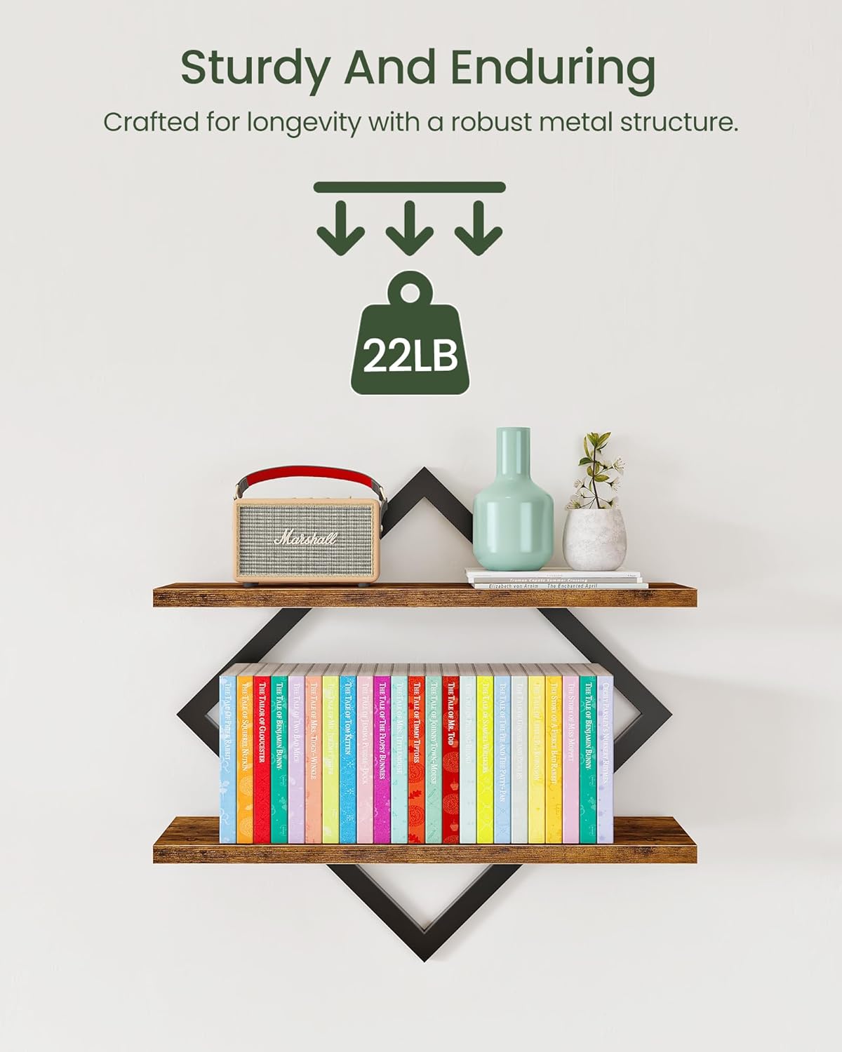 Double Tier Wall Shelves – Floating Storage Rack for Home Decor