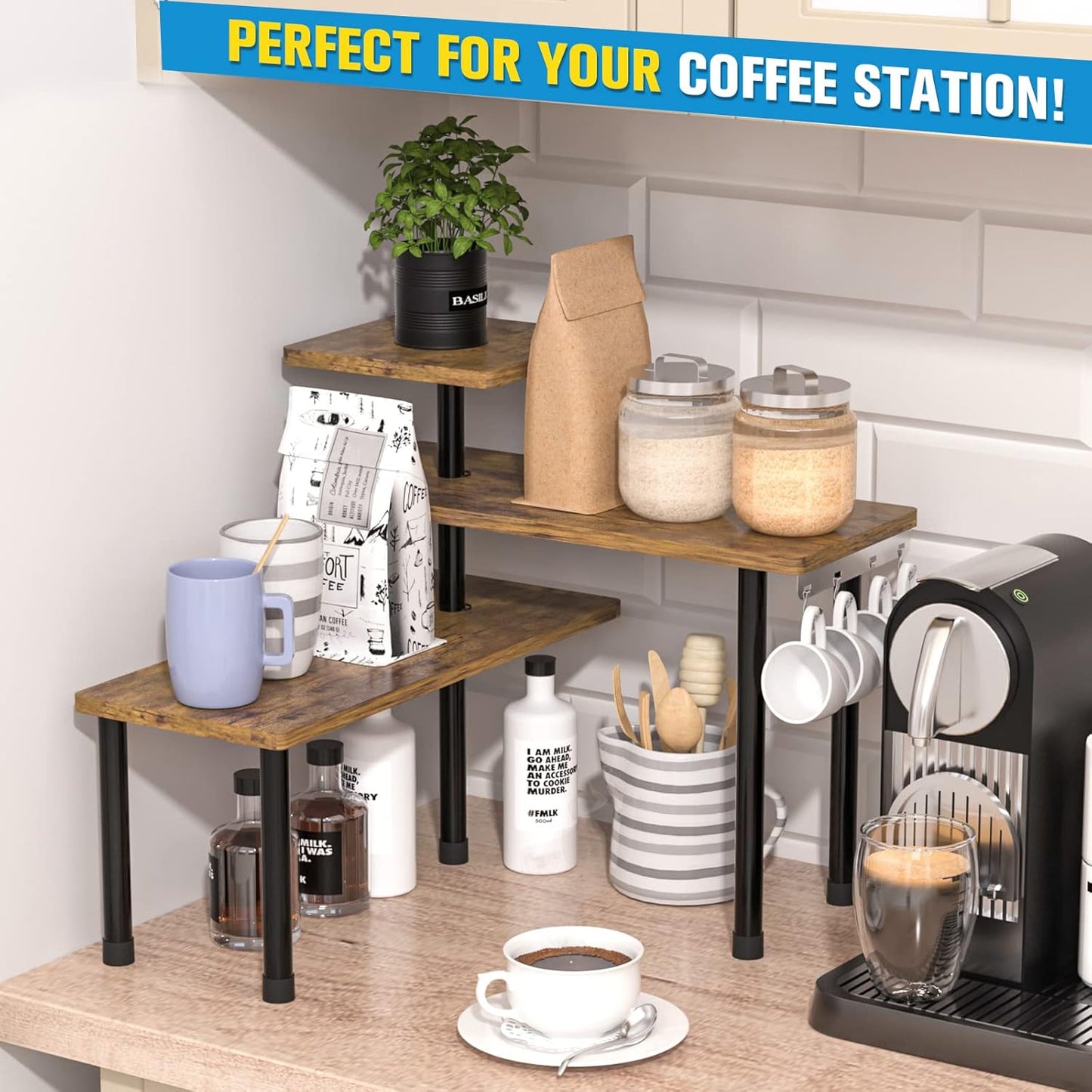 3 Tier Kitchen Shelf | Space Saving Counter & Storage Rack