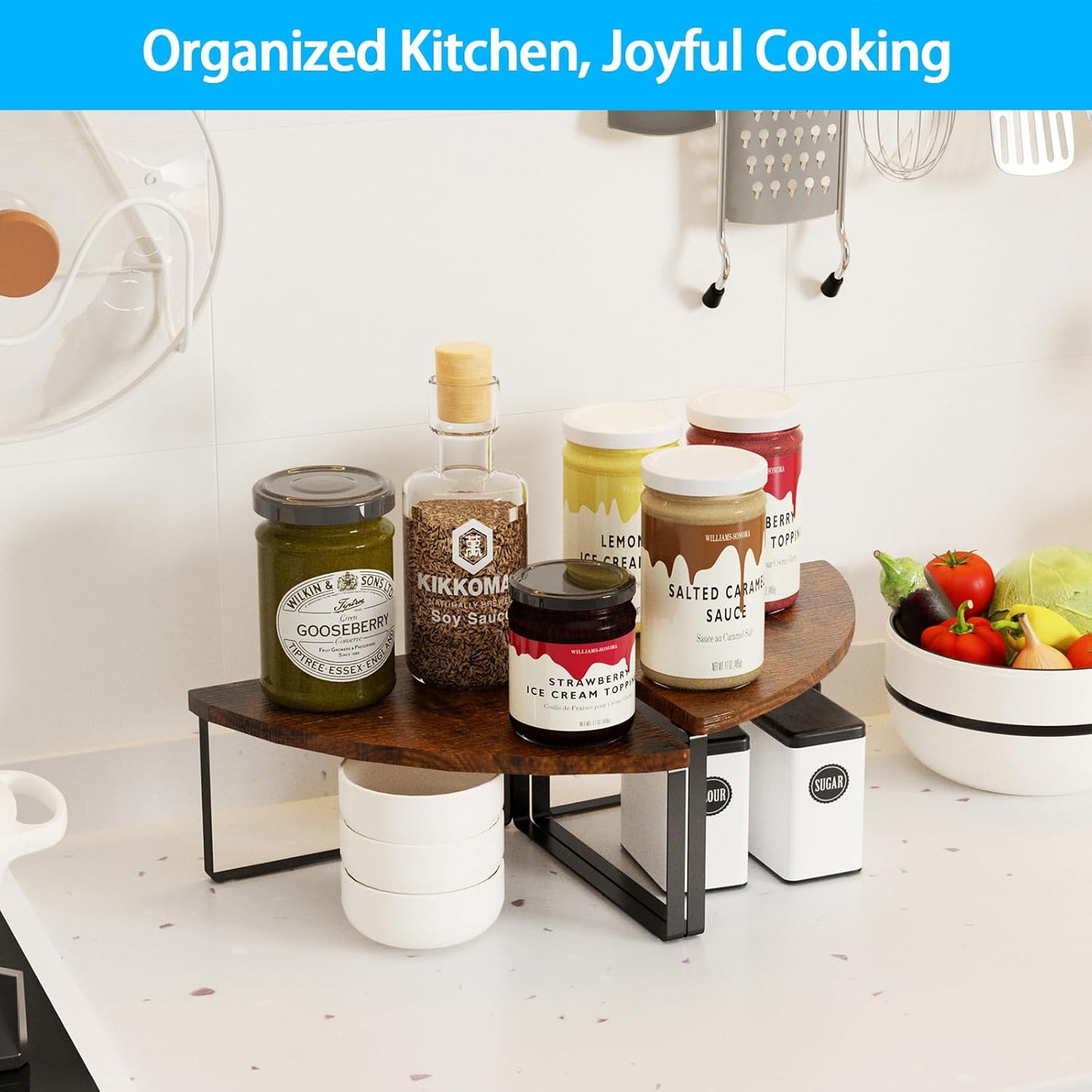 Corner Countertop Organizer | Space Saving Shelf for Home & Kitchen