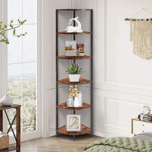 6 Tier Corner Shelf | Space Saving Rack for Home & Office
