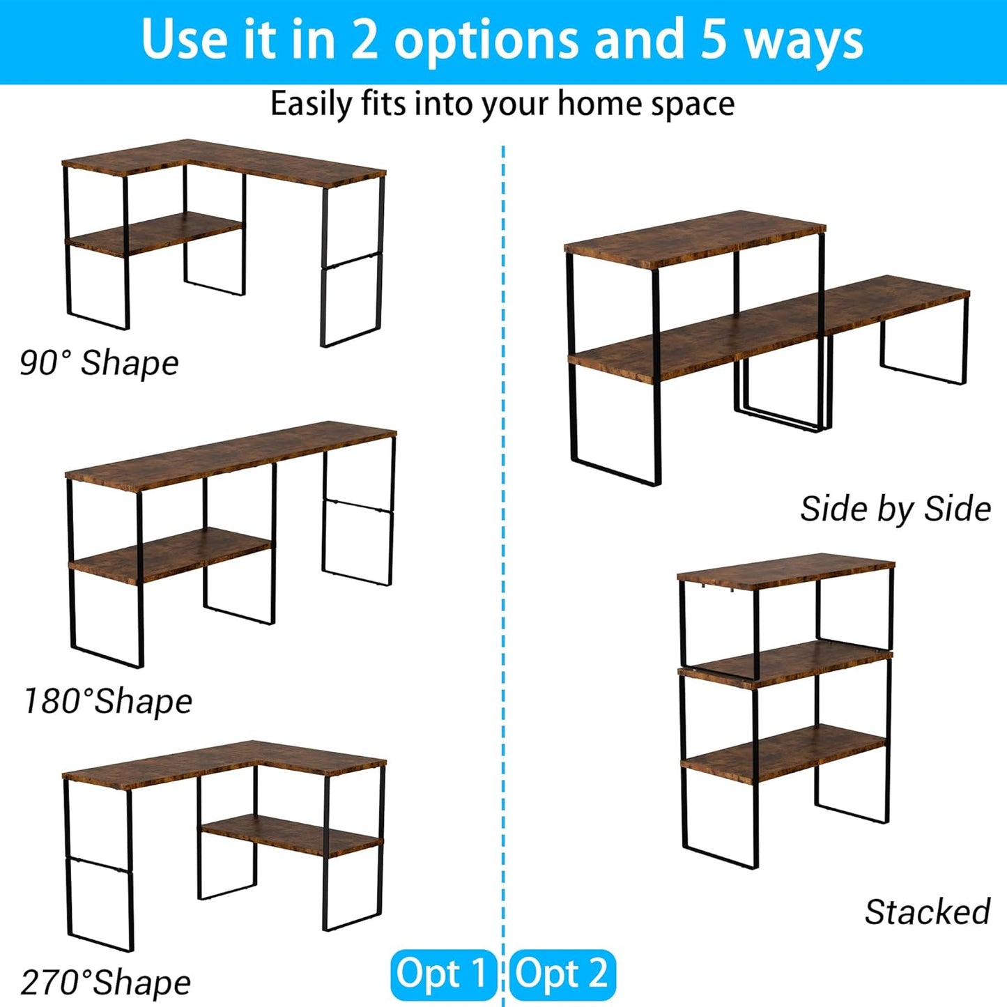 2 Tier Countertop Shelf | Space Saving Organizer for Home & Kitchen