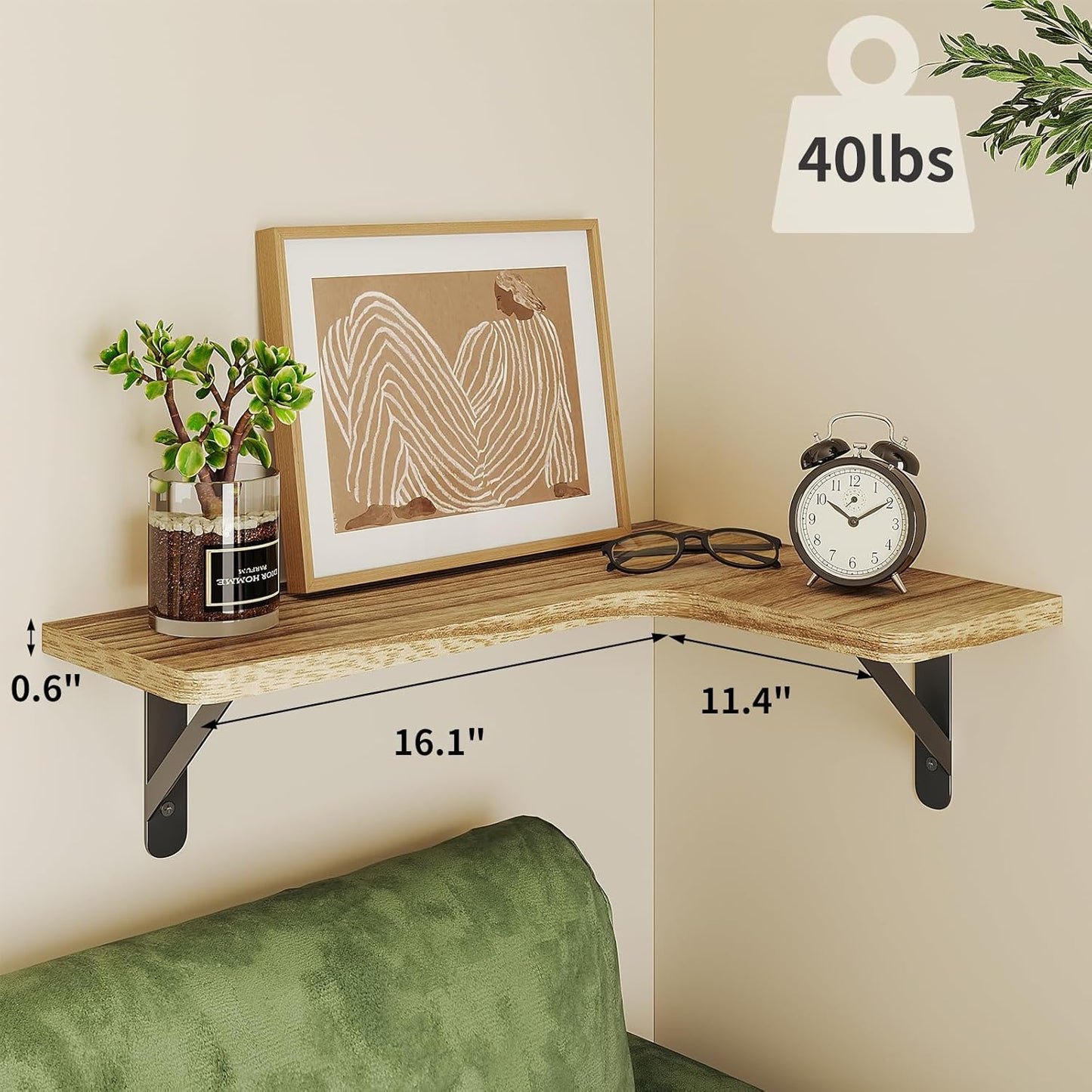 Corner Wall Shelves – Space Saving Floating Rack for Home Decor