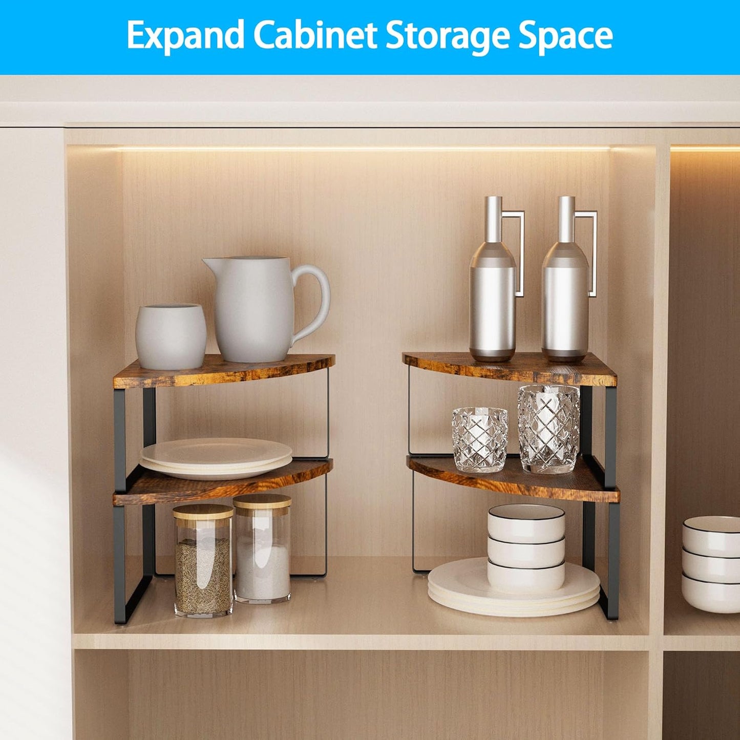Corner Countertop Organizer | Space Saving Shelf for Home & Kitchen