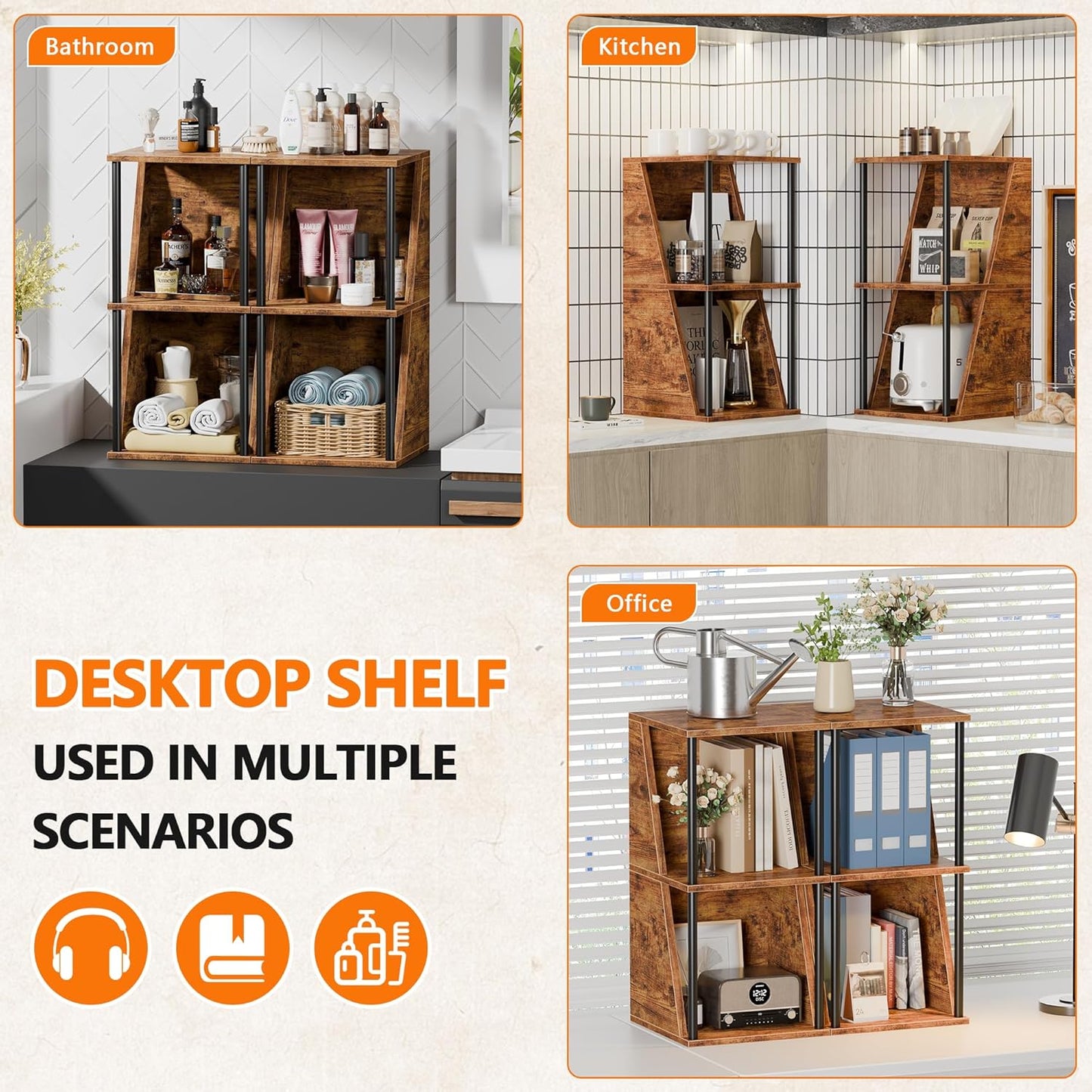 3 Tier Storage Shelf – Modern Organizer for Home & Office