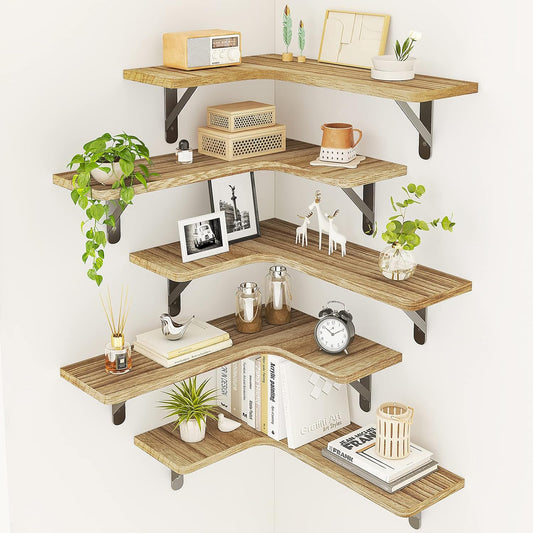 Corner Wall Shelves – Space Saving Floating Rack for Home Decor