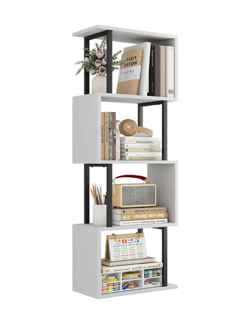4 Tier Open Shelf | Modern Bookcase for Home & Office